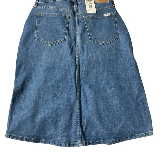 Signature by Levi Strauss Women's Blue Denim Midi Skirt - Picture 2 of 4
